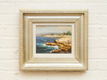 Load image into Gallery viewer, Vintage Coastal Seascape Oil Painting Textured Brushwork Wood Frame Signed
