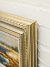 Load image into Gallery viewer, Vintage Coastal Seascape Oil Painting Textured Brushwork Wood Frame Signed
