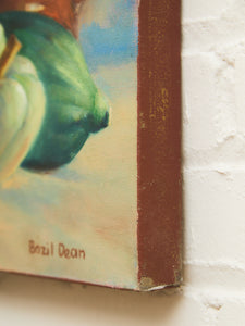 Vintage Still Life Oil Painting Apples & Earthenware by Bazil Dean