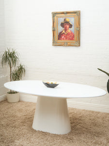 Lacquered Oval Pedestal Modernist Table