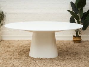 Lacquered Oval Pedestal Modernist Table