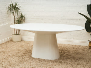 Lacquered Oval Pedestal Modernist Table