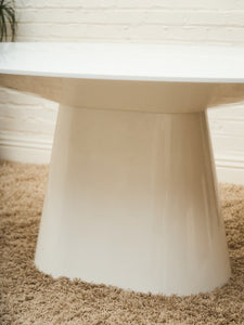 Lacquered Oval Pedestal Modernist Table