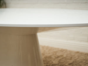 Lacquered Oval Pedestal Modernist Table