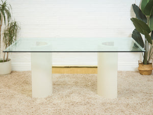 Post Modern White and Gold Dining Table