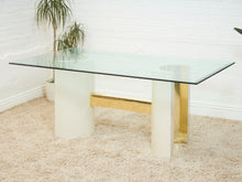 Load image into Gallery viewer, Post Modern White and Gold Dining Table
