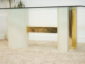 Post Modern White and Gold Dining Table