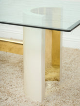 Load image into Gallery viewer, Post Modern White and Gold Dining Table
