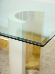 Post Modern White and Gold Dining Table