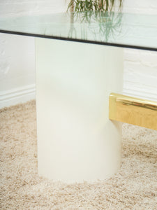 Post Modern White and Gold Dining Table