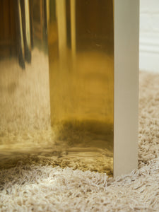 Post Modern White and Gold Dining Table