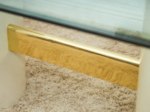 Post Modern White and Gold Dining Table