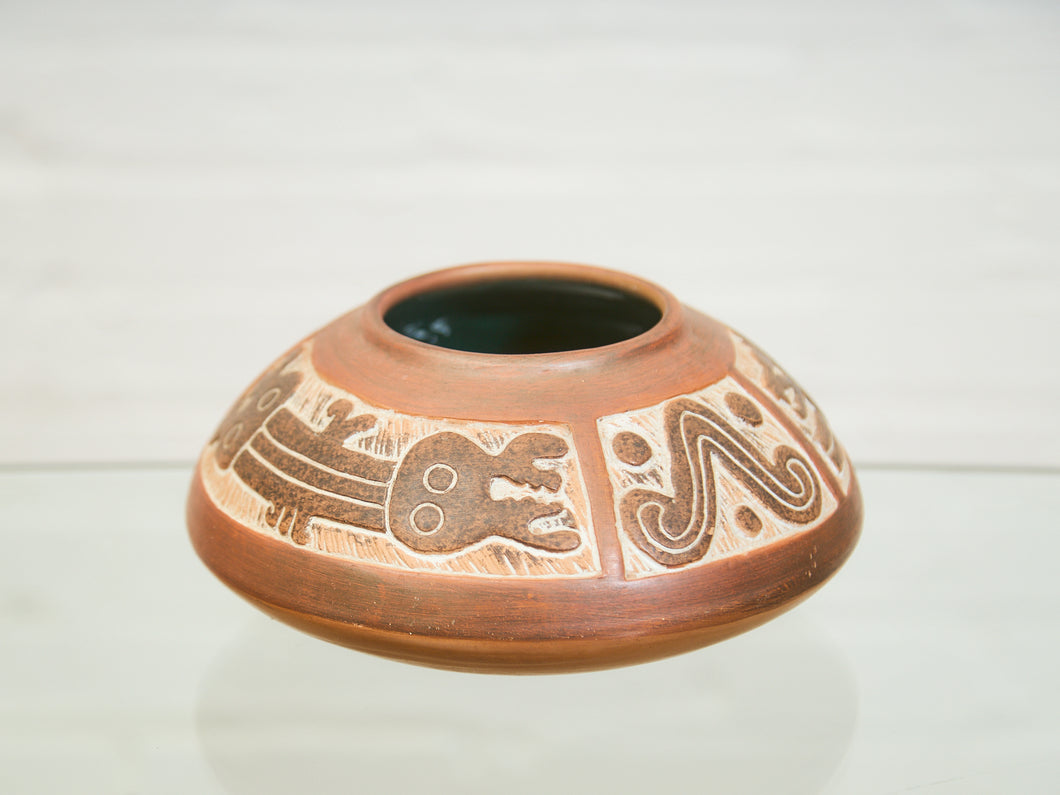 Handcrafted Terracotta Pottery Vase with Geometric Motif