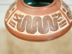 Handcrafted Terracotta Pottery Vase with Geometric Motif