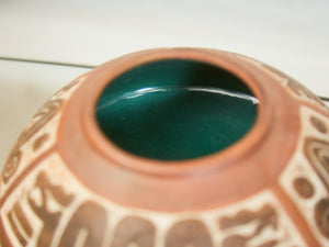 Handcrafted Terracotta Pottery Vase with Geometric Motif