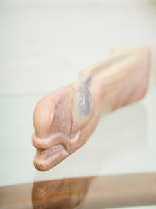 Hand-Carved Soapstone Fish Sculpture – Organic Modern 2 pieces