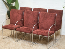 Load image into Gallery viewer, Set of 6 Vintage Milo Baughman Chairs in Burgundy/Brown
