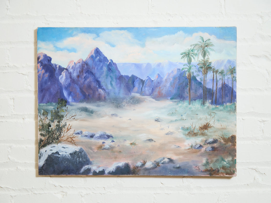 Desert Dawn Tranquil Mountain Escape Oil Painting