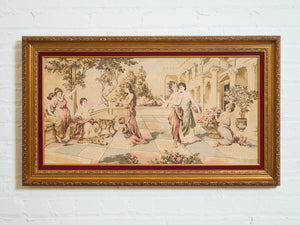 20th Century Vintage French style tapestry is a Roman scene of Pompeii