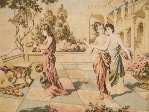 20th Century Vintage French style tapestry is a Roman scene of Pompeii