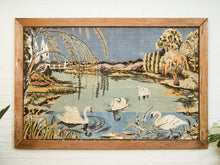 Load image into Gallery viewer, Swans Beneath the Willows Vintage Woven Tapestry

