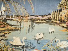Load image into Gallery viewer, Swans Beneath the Willows Vintage Woven Tapestry
