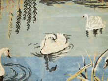 Load image into Gallery viewer, Swans Beneath the Willows Vintage Woven Tapestry
