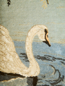 Swans Beneath the Willows Vintage Woven Tapestry