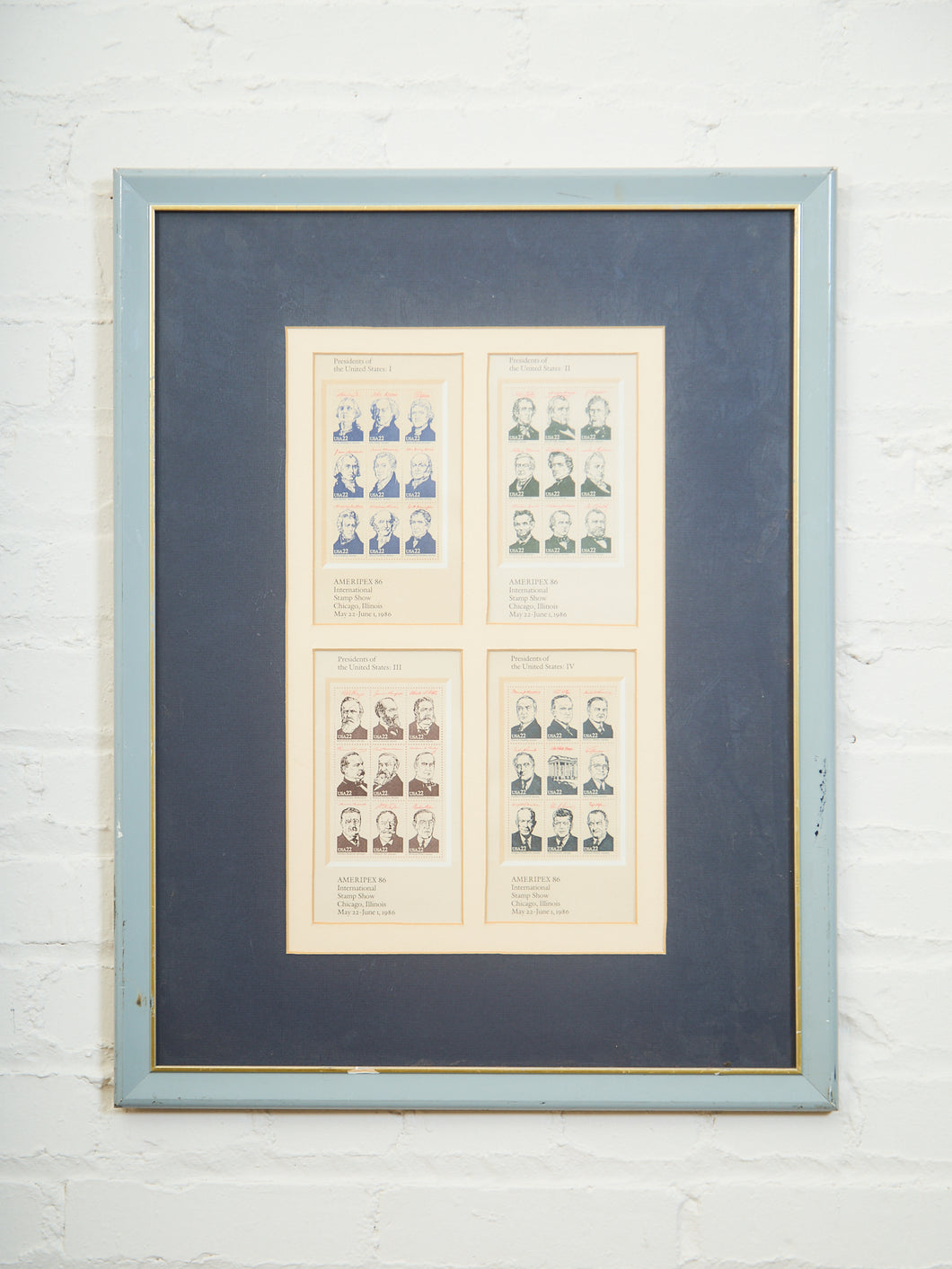 1986 Ameripex '86 United States postage stamps, Scott #2216-19 Framed