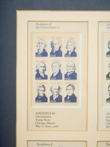 1986 Ameripex '86 United States postage stamps, Scott #2216-19 Framed