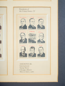 1986 Ameripex '86 United States postage stamps, Scott #2216-19 Framed