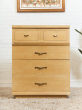 Load image into Gallery viewer, Blonde Vintage Highboy Dresser
