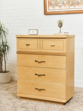Load image into Gallery viewer, Blonde Vintage Highboy Dresser
