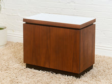Load image into Gallery viewer, White Top 1970’s Mini Credenza Nightstand
