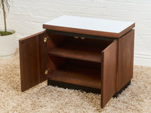 Load image into Gallery viewer, White Top 1970’s Mini Credenza Nightstand
