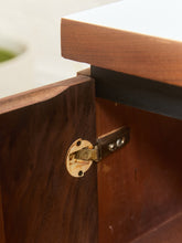 Load image into Gallery viewer, White Top 1970’s Mini Credenza Nightstand
