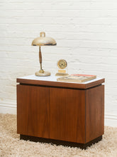 Load image into Gallery viewer, White Top 1970’s Mini Credenza Nightstand
