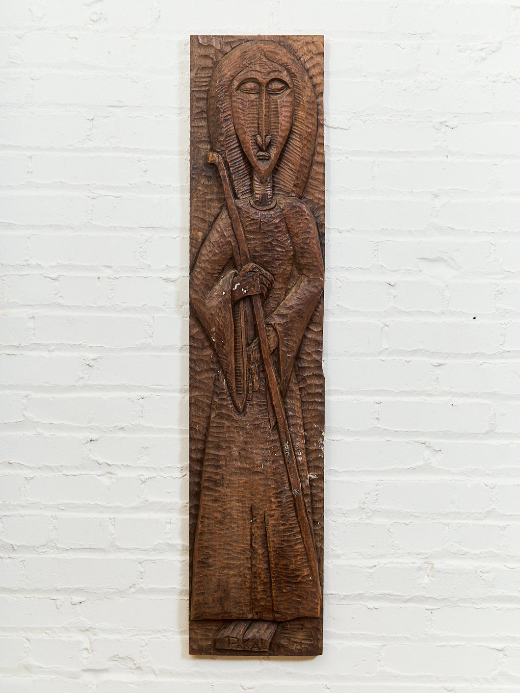 1977 Signed- Pakal Sabidurla Wood Sculpure Relief