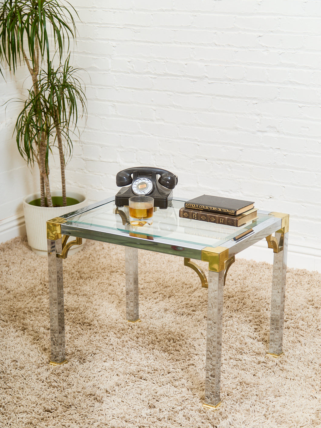 Brass and Chrome Side Table