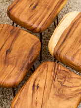 Load image into Gallery viewer, Mid-Century Modern Solid Wood Stool with Hairpin Legs
