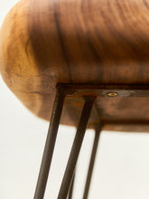 Load image into Gallery viewer, Mid-Century Modern Solid Wood Stool with Hairpin Legs
