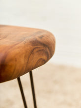Load image into Gallery viewer, Mid-Century Modern Solid Wood Stool with Hairpin Legs
