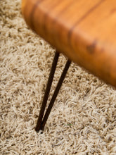 Load image into Gallery viewer, Mid-Century Modern Solid Wood Stool with Hairpin Legs

