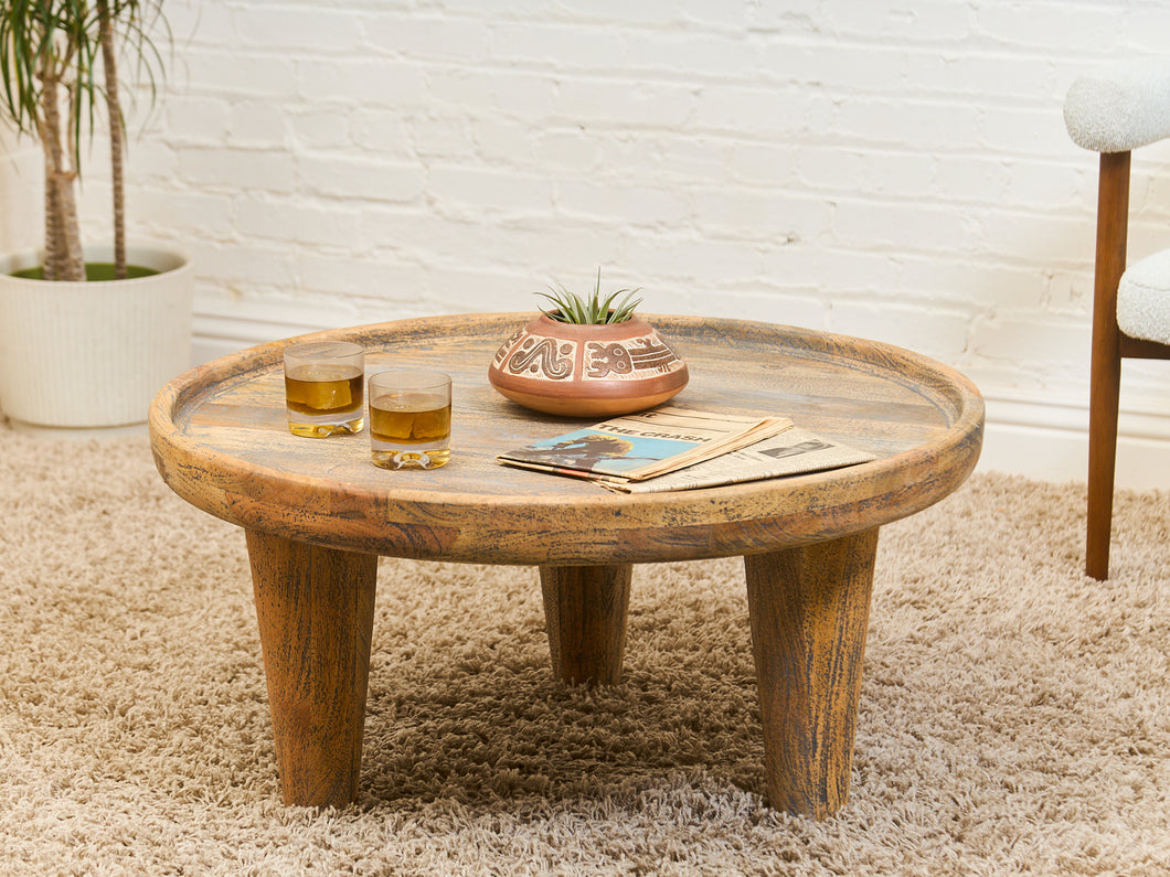 Solid Wood Primitive Coffee Rustic Table