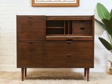 Load image into Gallery viewer, 1960s Mid Century Walnut Roll-Top Secretary Desk by Hooker
