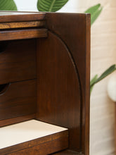 Load image into Gallery viewer, 1960s Mid Century Walnut Roll-Top Secretary Desk by Hooker

