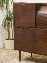 Load image into Gallery viewer, 1960s Mid Century Walnut Roll-Top Secretary Desk by Hooker
