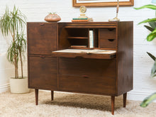 Load image into Gallery viewer, 1960s Mid Century Walnut Roll-Top Secretary Desk by Hooker
