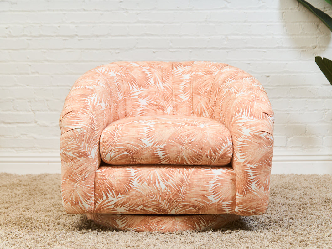 Peach Palm Leaf Pleated Chair