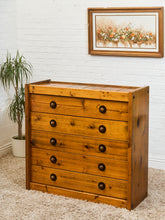 Load image into Gallery viewer, Mid-Century Pinewood Dresser with Black Pulls
